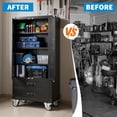thumbnail image 7 of Black 2-Door Drawer Wheeled Metal Garage Tool Storage Cabinet, 7 of 7