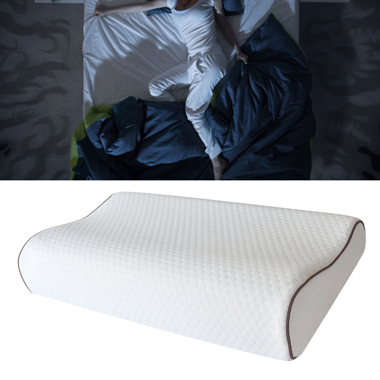 Memory Cotton Pillow White Memory Foam Pillow Ergonomic Design For Bedroom Walmart