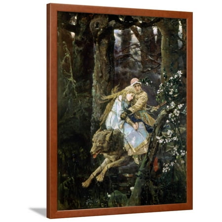 Ridge Frame Tsarevich Ivan Riding the Grey Wolf, 1889 Framed Print Wall Art By Viktor Mihajlovic Vasnecov ()
