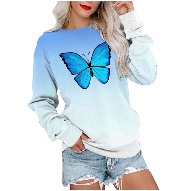 2023 Chandail en Molleton de Mode pour Femmes 50 % de Rabais Liquidation Mode T-shirt Imprimé Manches Longues Blouse Col Rond Hauts Décontractés Chandail en Molleton à Capuche