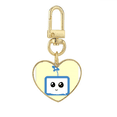 thumbnail image 1 of Clover Sle Small TV Face Cartoon Gold Heart Keychain Metal Keyring Holder, 1 of 3