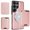 Rosegold, variant on ELEHOLD Magnetic Wallet Case for Samsung Galaxy S25 Ultra, Wireless Charging Compatible, Premium Faux Leather Deatachable Card Slots Non-Slip Shockproof Wallet Case ,Black