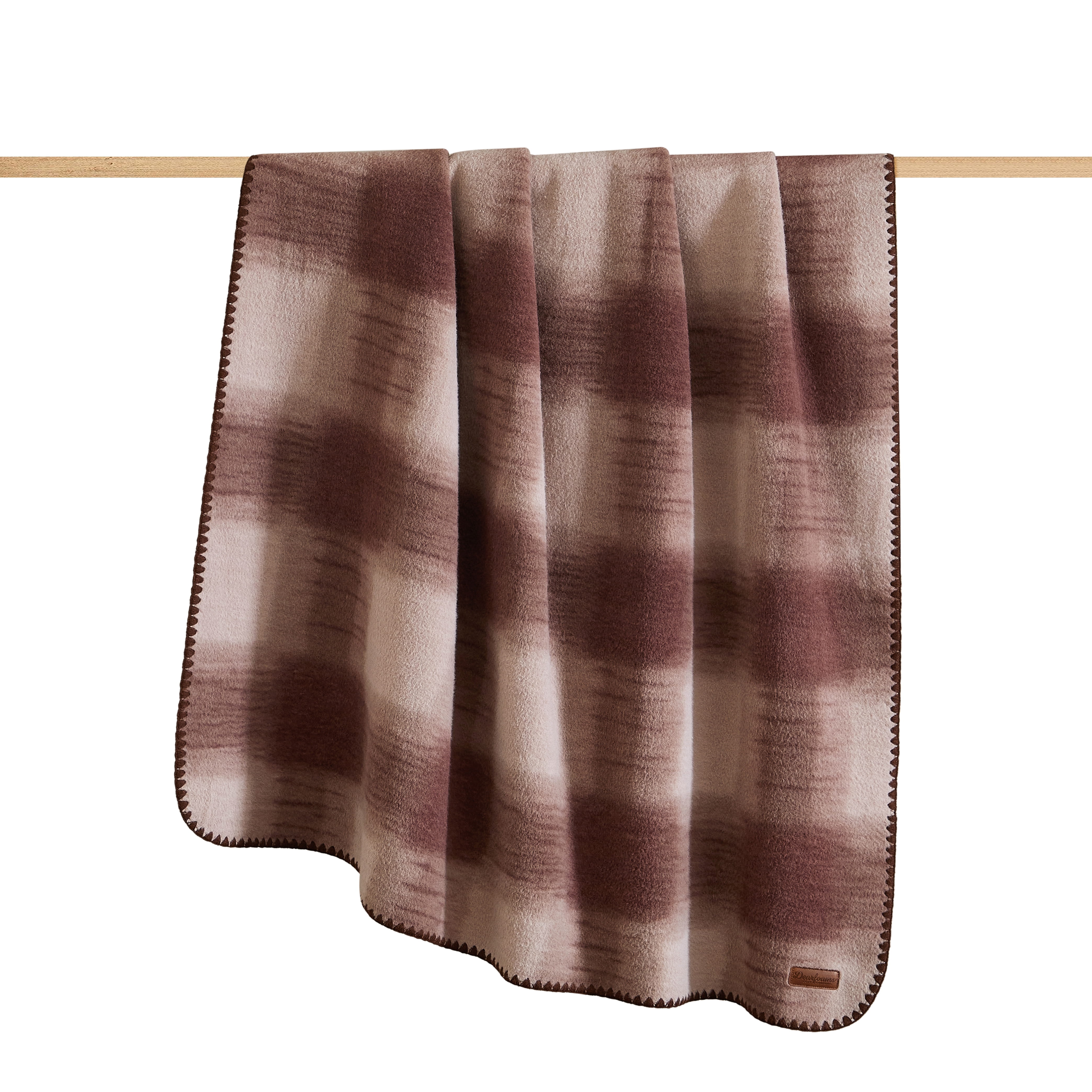 Dearfoams Reversible Faux Wool Oversized Couch Throw Blanket, Chocolate, 50 x 70 in