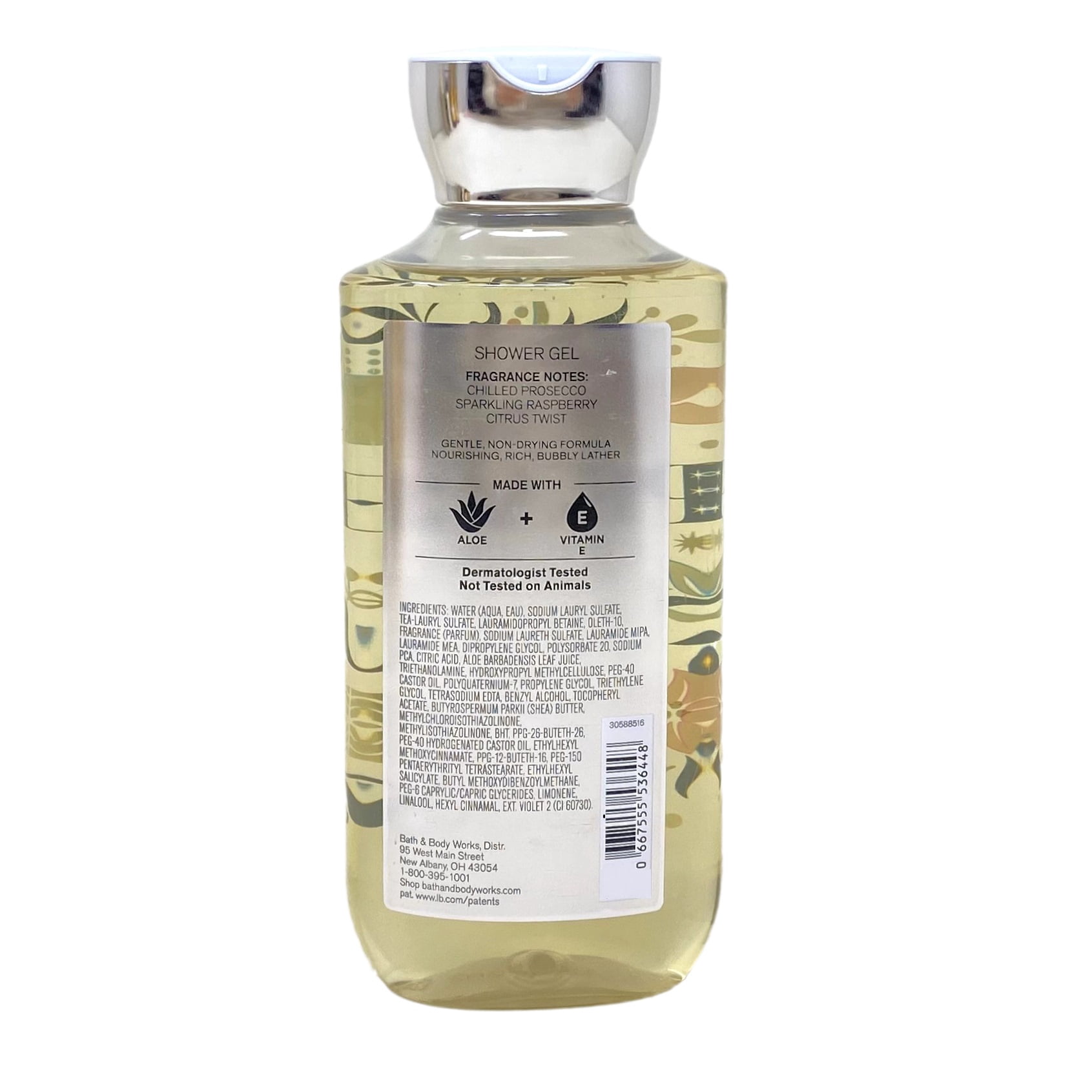 Bath & Body Works Peace - Iced Raspberry Bellini 2 Pack Shower Gel Bundle with a Natural Oats Bar Soap - Full Size