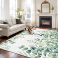 thumbnail image 3 of Green Eucalyptus Leaves Area Rug 6x9 Washable Rug Non Slip Watercolor Spring Summer Botanical Large Area Rug Soft Stainresistant Indoor Floor Carpet for Living Room Bedroom Home Office Dining Room, 3 of 8