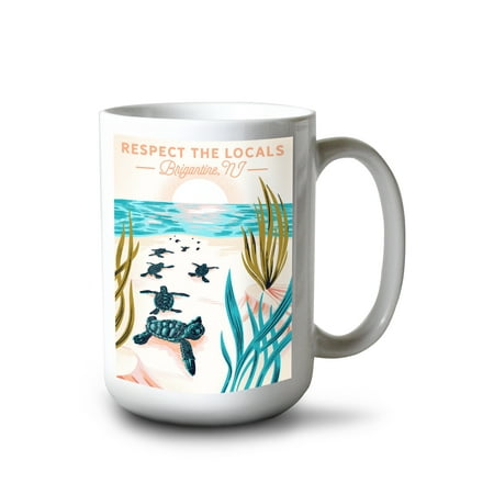 

15 fl oz Ceramic Mug Brigantine New Jersey Respect the Locals Dishwasher & Microwave Safe