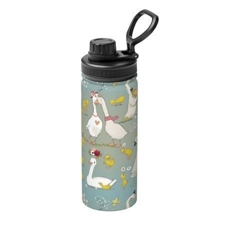

Uemuo Cute Farm Birds 18OZ Insulated Kettle Sports Water Bottle Stainless Steel Kettle Vacuum Insulated Flask Flip Lid Travel Mug