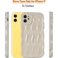 thumbnail image 2 of Water Ripple Curly Wave Frame for iPhone 11 Case,Soft Slim Silicone Water Ripple Pattern iPhone 11 Phone Case,Beige, 2 of 14