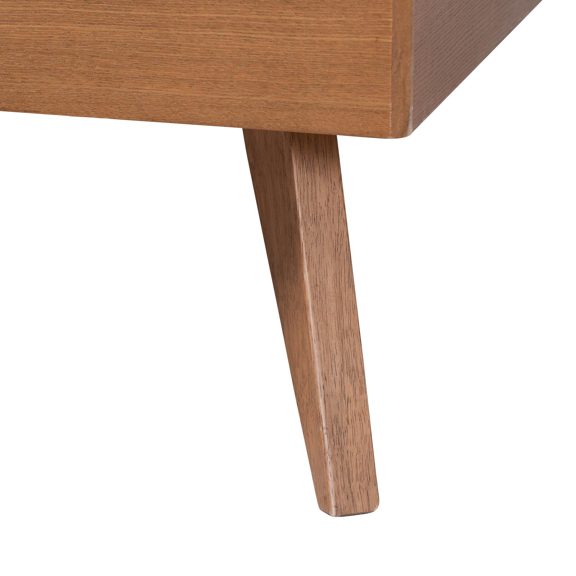 Baxton Studio Rodolfo Mid-Century Platform Bed, Queen, Ash Walnut