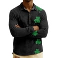 thumbnail image 4 of Men's St. Patrick's Day Shamrock Henley Long Sleeve Pullover Casual Top Shirt, 4 of 6
