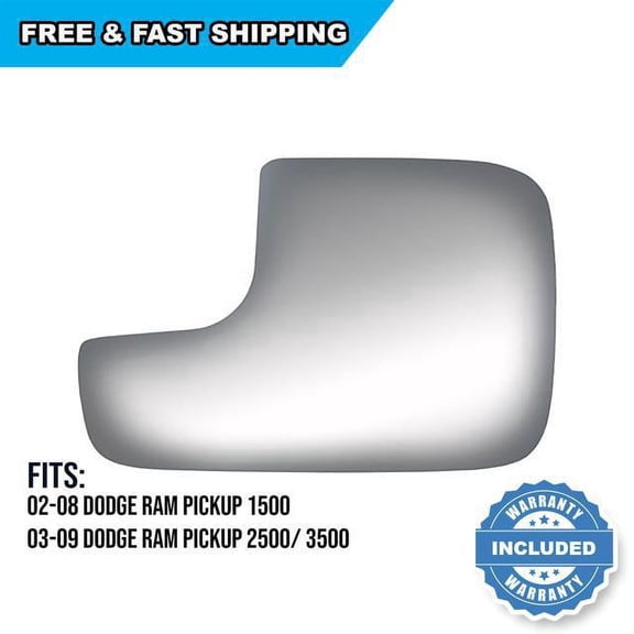 99280 - Fit System Driver or Passenger Side Mirror Glass, Dodge Ram Pick-Up 1500 02-08, Dodge Ram Pick-Up 2500, 3500 03-09 (towing big lens, w/o blind spot)