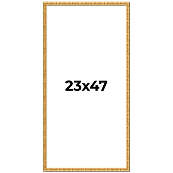23x47 Frame Gold Real Wood Picture Frame Width 1 inches | Interior Frame Depth 0.5 inches | Edwina