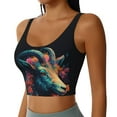 thumbnail image 2 of Sports Bras for Women Workout Tank Tops, Colorful Flower Goat Running Vest with Removable Cups, 2 of 2