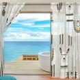 thumbnail image 4 of Splicing Pattern Llama Cactus Hand Drawn Elements Semi Sheer Curtains Window Voile Drapes Panels Treatment-55X84in for Living Room Bedroom Kids Room, 4 of 4
