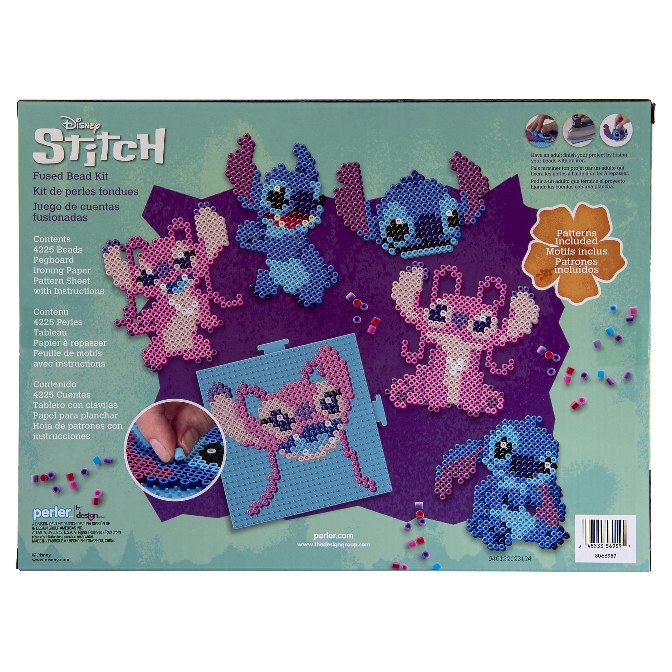 Disney Stitch Fused Bead Deluxe Box Kit by Perler, 4228 pieces, multicolor, ages 6 and up