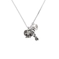 thumbnail image 2 of Delight Jewelry Silvertone Ram Head - Love and Lock Charm Necklace, 18"+1", 2 of 4