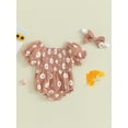 thumbnail image 2 of Bagilaanoe Newborn Baby Girl Rompers Flower Print Short Sleeve Bodysuit + Headband 6M 12M 18M 24M Infant Summer One Piece Jumpsuit, 2 of 9