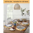 thumbnail image 5 of 15 Inch Round Placemats Set of 4, Fall Pumpkins Non Slip Heat Insulation PP Table Mats, Straw Man Thanksgiving Leaves Orange Check Washable Place Mats for Kitchen Dining Party Table Decor, 5 of 7