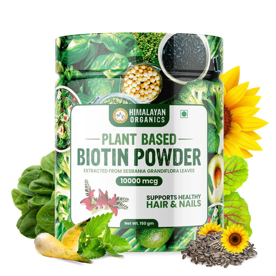 Himalayan Organics Plant Based Biotin Powder 10000mcg (from Sesbania