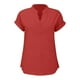 thumbnail image 4 of Camiseta sin mangas de verano para mujer, corte holgado, cuello en V plisado, sin mangas, bajo curvo, fluida, 4 of 5