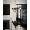 thumbnail image 2 of 3-Lights Interior Decor Glass Tear Drops Chandelier Matte Black Pendant Ceiling Lighting, 2 of 7