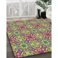 thumbnail image 2 of Ahgly Company Indoor Rectangle Patterned Raspberry Purple Abstract Area Rugs, 5' x 7', 2 of 6