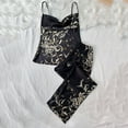 thumbnail image 4 of Sakmal Womens Plus Size Pajamas Sets Black Sleeveless Sexy Floral Lounge Tops, 4 of 7