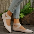 thumbnail image 5 of THDHVS Women's Sandals,Dress Shoes for Women,Women's Fashion Casual Summer New Solid Color Strap Comfortable Slip-On Sandals Beige 7, 5 of 6