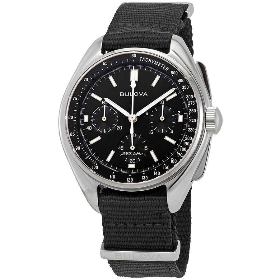 Bulova Special Edition Lunar Pilot Chronograph Black Dial Men's Watch 96A225