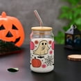 thumbnail image 3 of 400ML Ghost Cup, Cute Halloween Cup - Halloween Birthday Gifts, Boo Basket Stuffers for Women, Men, Spooky Gifts for Teen Girls - Fall Glass Tumbler with Lid and Straw, Fall Iced Coffee Glass, 3 of 6