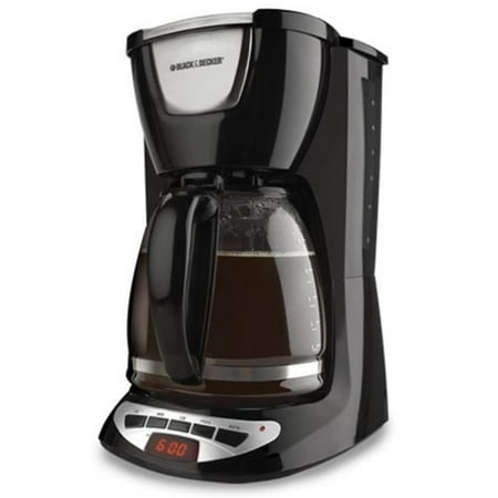 BLACK+DECKER DCM100B 12-Cup Programmable Coffeemaker with Glass Carafe,