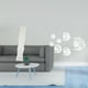 thumbnail image 2 of Lámpara de pie con pantalla de espejo acrílico, removible, decoración de pared para sala de estar, vinilos decorativos de peces, fondo de TV para sofá, 2 of 8