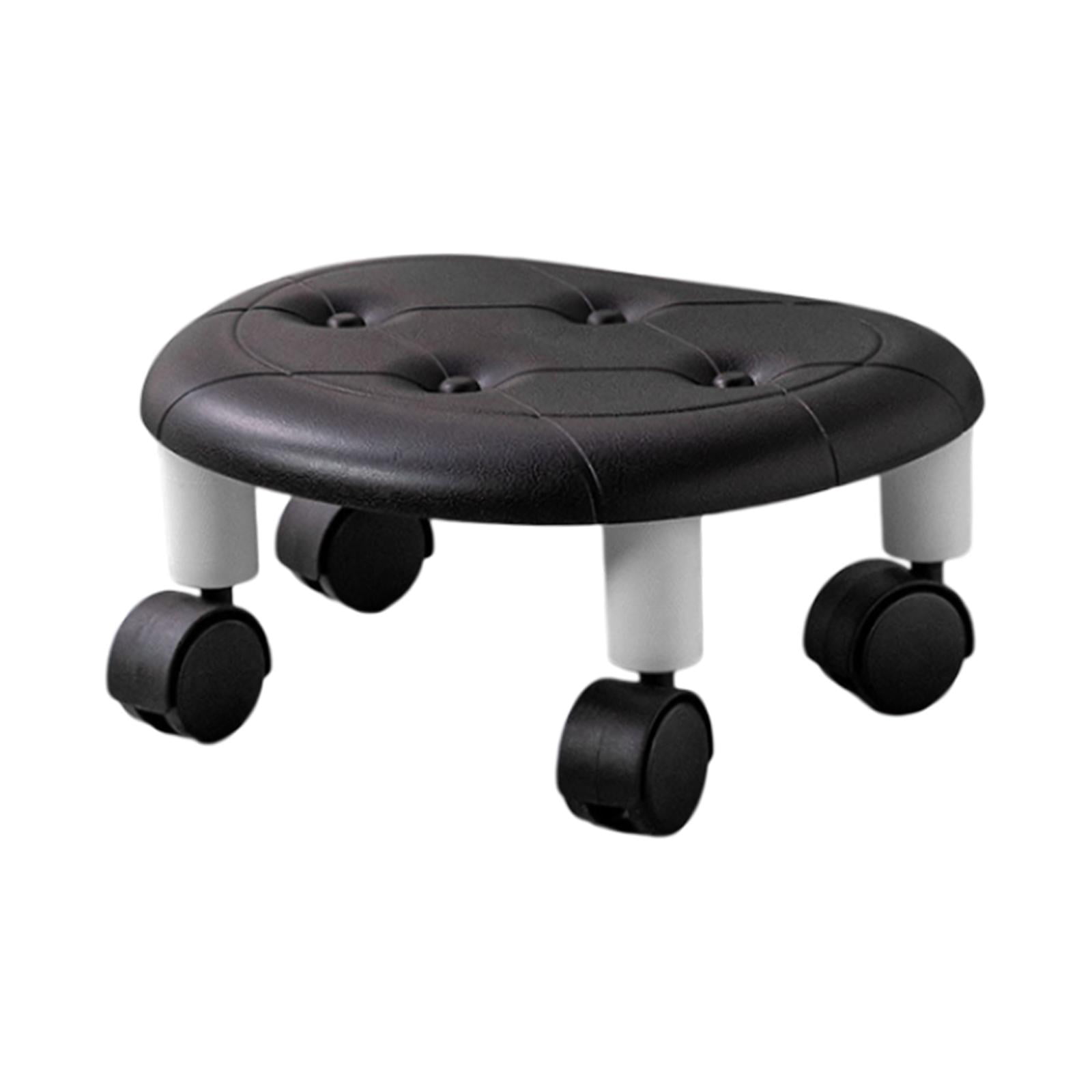 Siège Roulant Bas, Siège Roulant Bas Tabouret De Pédicure, Tabouret Bas Avec Roues Chaise Rotative Mobile, Siège Roulant Chaise Pédicure Rotation 360 Degrés Tabouret, Banc Bas Siège Roulant Noir