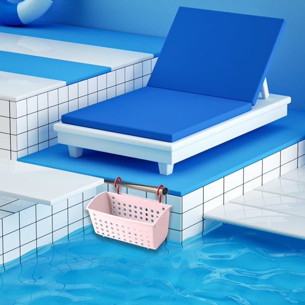 Cesta colgante para piscina, cesta colgante pequeña para cocina, baño, inodoro, pared, de plástico, para colgar en la pared