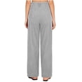 thumbnail image 4 of Womens Casual Wide Leg Corduroy Pants High Waisted Up Down Straight Dress Pant Long Trousers Palazzo Pants Pockets Gray, 4 of 8