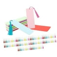 thumbnail image 3 of 100x marcadores de colores en blanco DIY artesanía con agujero etiquetas colgantes DIY con borlas marcadores de papel para dibujar recuerdos de fiesta BLESIY Marcadores de colores en blanco, 3 of 8