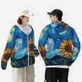 thumbnail image 4 of Vsdgher Starry Night Sunflower Field Print Adult Hoodie Shirts Rash Guard for Men Women,Long Sleeve Sun Protection Fishing Shirts for Athletic Running Swim-Medium, 4 of 7