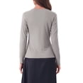 thumbnail image 4 of INSPIRE CHIC Women's Tie Front Long Sleeve Ruffled Hem Open Front Knit Cardigan M Gray, 4 of 7