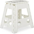 thumbnail image 1 of Portable Folding Stool for Bathroom, Space Save Fold Up Stool Non-Slip Foldable Stool for Bedroom, Kitchen, White, 39.5 Cm (Height), Multipurpose Step Stool, Safe Upgrade Foldable Stool, 1 of 5