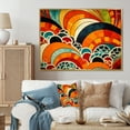 thumbnail image 1 of Designart Geometric framed wall art, Harmonious Shapes in Orange Abstraction I , Abstract Geometric Large framed wall art decor, Orange Modern Gold framed wall art, 40x30 inches Gold Frame, 1 of 5