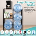 thumbnail image 6 of 3 Tier 5 Gallon Water Jug Holder with Extended Wood Tabletop Shelf 4 Slots Water Bottle Storage Rack and Water Dispenser Stand for Home Office Garage Black, 6 of 7