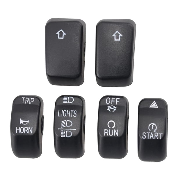 6 uds tapas de botón de interruptor de Control manual de motocicleta para Touring 96-13 negro Baoblaze Tapa de la cubierta del botón del interruptor