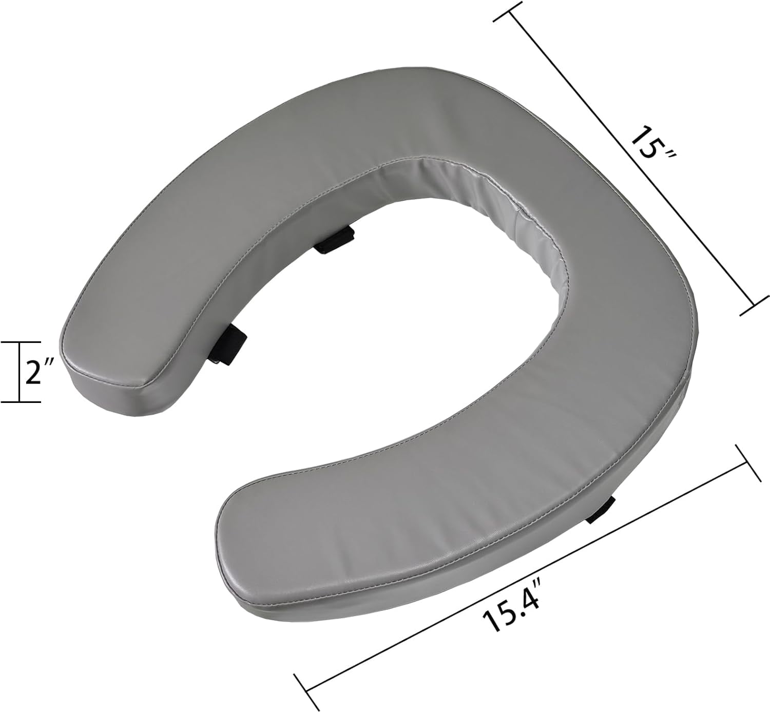 FEIYONG Comfort Padded Toilet Seat Cushion, 2-inch High-Density Foam, Waterproof PU Material, U-Shape, Secure Fastening, for Standard & Elongated Toilets (Gray)