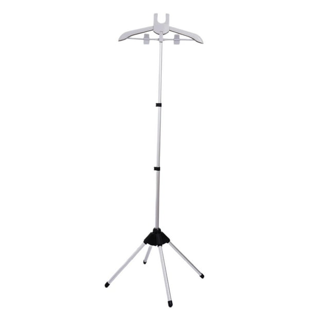 Soporte para plancha de vapor, perchero para planchar ropa plegable gris