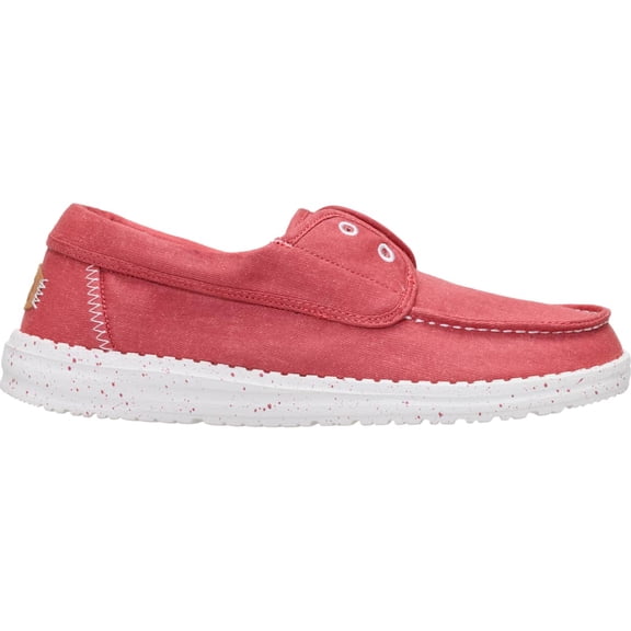 HEYDUDE Women Wendy Cru Stretch Canvas , Washed Red, 12