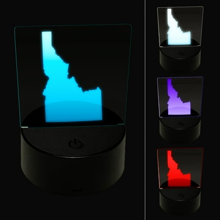 

Idaho State Silhouette LED Night Light Sign 3D Illusion Desk Nightstand Lamp
