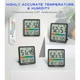 thumbnail image 6 of Geevon Digital Indoor Thermometer Hygrometer, Wireless Temperature Humidity Meter with Comfort Index, 1*AAA Battery, Calendar, Small Room Temperature Monitor for Home, Greenhouse, Bedroom(Black), 6 of 9