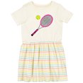 thumbnail image 3 of Inktastic Pink Tennis Racket and Ball Girls Toddler Dress, 3 of 5