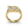 thumbnail image 3 of 0.5ctw Round Cut Diamond Prong Fancy Heart Engagement Anniversary Band Bridal Ring Solid 14K Gold GH I1, 3 of 3
