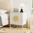 thumbnail image 5 of Costway 2 PCS Fluted Nightstand with 2 Drawers with Pine Wood Handles & Metal Frame White, 5 of 10